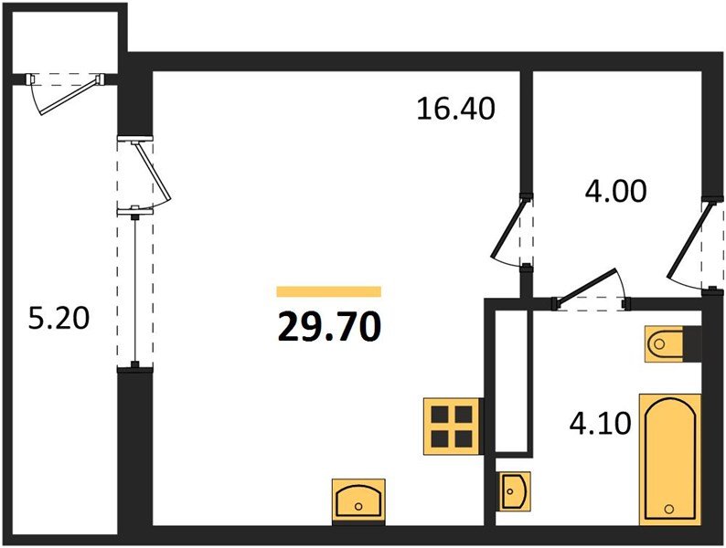 Фото №1: Студия 29 м² - Краснодар, ЖК Рекорд, Карасунский внутригородской округ, Центральный внутригородской округ, Черёмушки, мкр. жилой комплекс Рекорд, ул. Новороссийская, 102/8к5