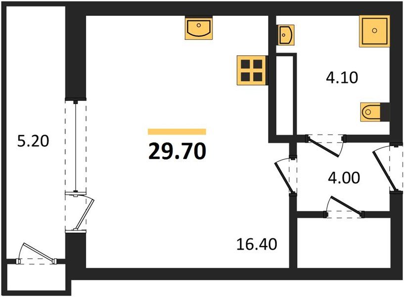 Фото №1: Студия 29 м² - Краснодар, ЖК Рекорд, Карасунский внутригородской округ, Центральный внутригородской округ, Черёмушки, мкр. жилой комплекс Рекорд, ул. Новороссийская, 102/8к5