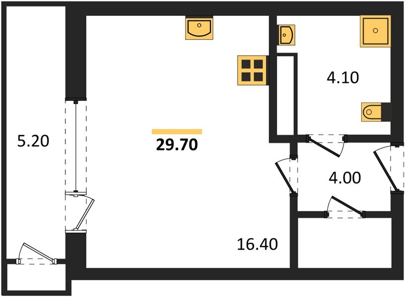 Фото №1: Студия 29 м² - Краснодар, ЖК Рекорд, Карасунский внутригородской округ, Центральный внутригородской округ, Черёмушки, мкр. жилой комплекс Рекорд, ул. Новороссийская, 102/8к5