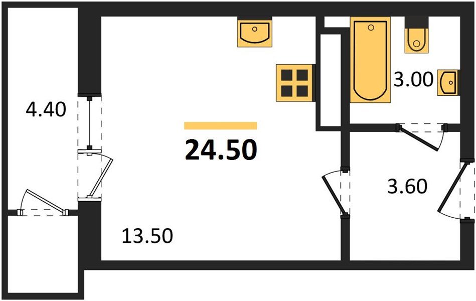 Фото №1: Студия 24 м² - Краснодар, ЖК Рекорд, Карасунский внутригородской округ, Центральный внутригородской округ, Черёмушки, мкр. жилой комплекс Рекорд, ул. Новороссийская, 102/8к5