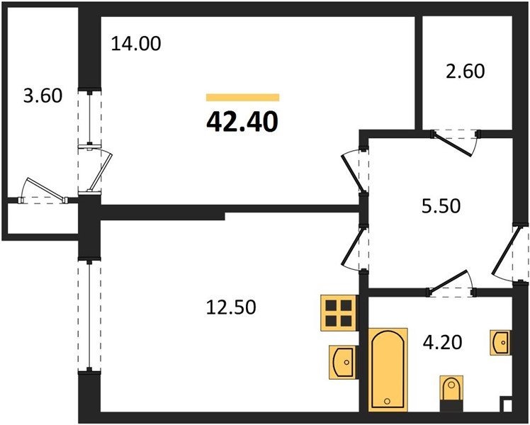 Фото №1: 1-комнатная квартира 42 м² - Краснодар, ЖК Рекорд, Карасунский внутригородской округ, Центральный внутригородской округ, Черёмушки, мкр. жилой комплекс Рекорд, ул. Новороссийская, 102И