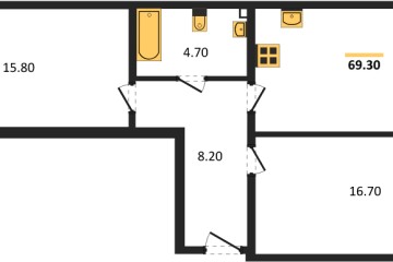 Фото №1: 2-комнатная квартира 69 м² - Краснодар, мкр. жилой комплекс Рекорд, ул. Новороссийская, 102И