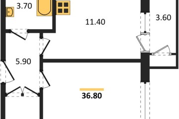 Фото №1: 1-комнатная квартира 36 м² - Краснодар, мкр. жилой комплекс Рекорд, ул. Новороссийская, 102И