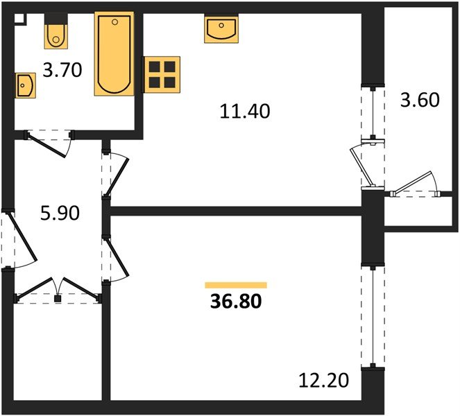 Фото №1: 1-комнатная квартира 36 м² - Краснодар, ЖК Рекорд, Карасунский внутригородской округ, Центральный внутригородской округ, Черёмушки, мкр. жилой комплекс Рекорд, ул. Новороссийская, 102И