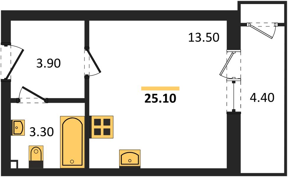 Фото №1: Студия 25 м² - Краснодар, ЖК Рекорд, Карасунский внутригородской округ, Центральный внутригородской округ, Черёмушки, мкр. жилой комплекс Рекорд, ул. Новороссийская, 102И