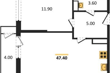 Фото №1: 1-комнатная квартира 47 м² - Краснодар, мкр. жилой комплекс Рекорд, ул. Новороссийская, 102И