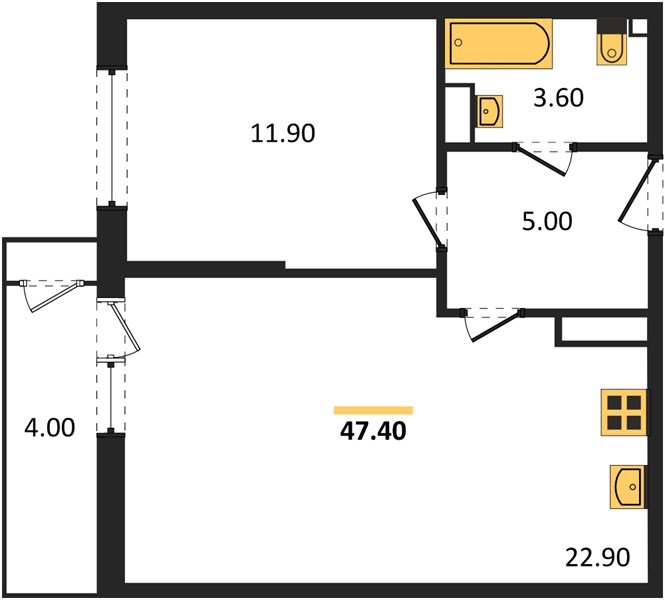 Фото №1: 1-комнатная квартира 47 м² - Краснодар, ЖК Рекорд, Карасунский внутригородской округ, Центральный внутригородской округ, Черёмушки, мкр. жилой комплекс Рекорд, ул. Новороссийская, 102И