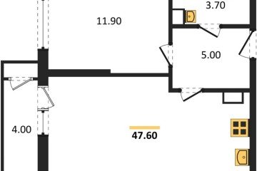 Фото №1: 1-комнатная квартира 47 м² - Краснодар, мкр. жилой комплекс Рекорд, ул. Новороссийская, 102И