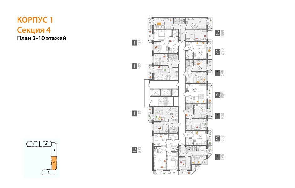 Фото №8: 1-комнатная квартира 42 м² - Краснодар, ЖК Рекорд, Карасунский внутригородской округ, Центральный внутригородской округ, Черёмушки, мкр. жилой комплекс Рекорд, ул. Новороссийская, 102И
