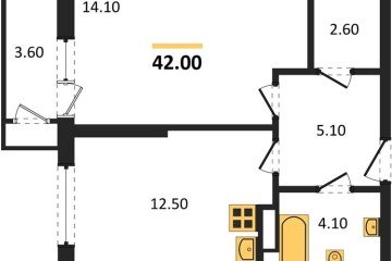 Фото №1: 1-комнатная квартира 42 м² - Краснодар, мкр. жилой комплекс Рекорд, ул. Новороссийская, 102И