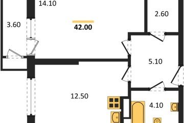 Фото №1: 1-комнатная квартира 42 м² - Краснодар, мкр. жилой комплекс Рекорд, ул. Новороссийская, 102И