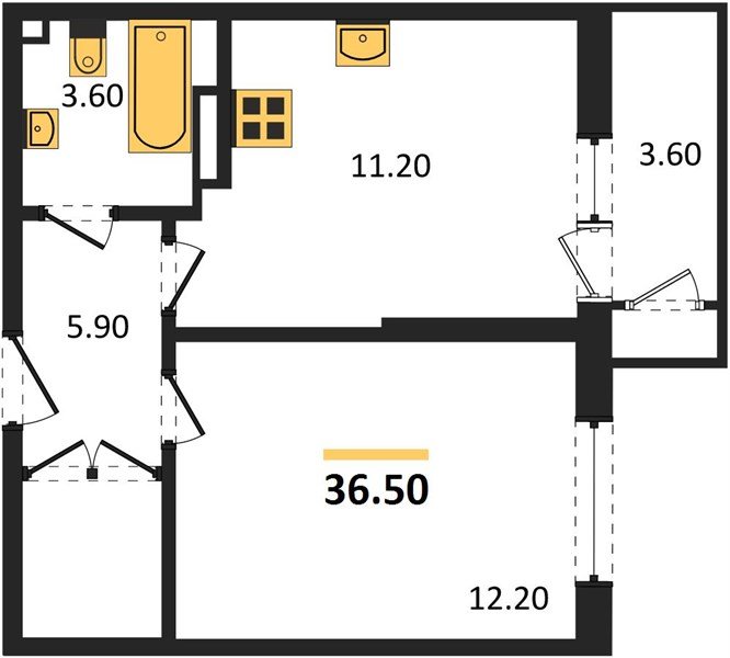 Фото №1: 1-комнатная квартира 36 м² - Краснодар, ЖК Рекорд, Карасунский внутригородской округ, Центральный внутригородской округ, Черёмушки, мкр. жилой комплекс Рекорд, ул. Новороссийская, 102И