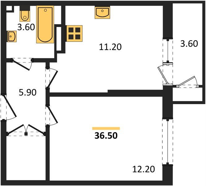 Фото №1: 1-комнатная квартира 36 м² - Краснодар, ЖК Рекорд, Карасунский внутригородской округ, Центральный внутригородской округ, Черёмушки, мкр. жилой комплекс Рекорд, ул. Новороссийская, 102И