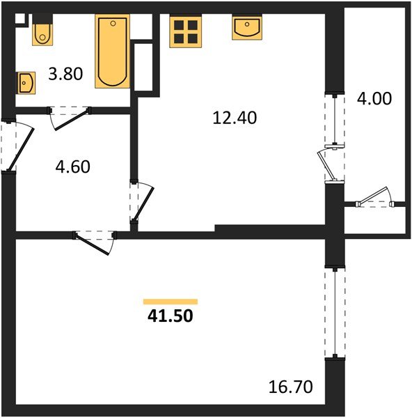 Фото №1: 1-комнатная квартира 41 м² - Краснодар, ЖК Рекорд, Карасунский внутригородской округ, Центральный внутригородской округ, Черёмушки, мкр. жилой комплекс Рекорд, ул. Новороссийская, 102И
