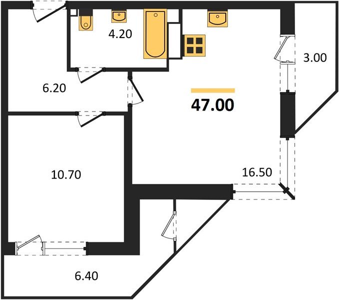 Фото №1: 1-комнатная квартира 47 м² - Краснодар, ЖК Рекорд, Карасунский внутригородской округ, Центральный внутригородской округ, Черёмушки, мкр. жилой комплекс Рекорд, ул. Новороссийская, 102И