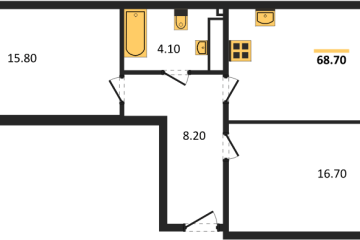 Фото №1: 2-комнатная квартира 68 м² - Краснодар, мкр. жилой комплекс Рекорд, ул. Новороссийская, 102И