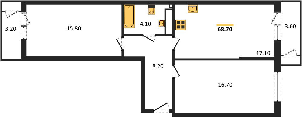 Фото №1: 2-комнатная квартира 68 м² - Краснодар, ЖК Рекорд, Карасунский внутригородской округ, Центральный внутригородской округ, Черёмушки, мкр. жилой комплекс Рекорд, ул. Новороссийская, 102И