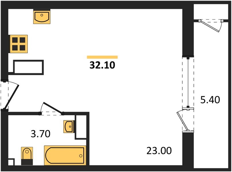 Фото №1: Студия 32 м² - Краснодар, ЖК Рекорд, Карасунский внутригородской округ, Центральный внутригородской округ, Черёмушки, мкр. жилой комплекс Рекорд, ул. Новороссийская, 102И