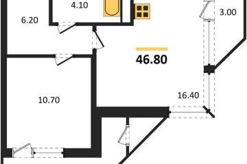 Фото №1: 1-комнатная квартира <span class="whitespace-nowrap">46 м²</span>, <span class="whitespace-nowrap">15/24 эт.</span> - Краснодар, мкр. ЖК Рекорд, ул. Новороссийская, 102И