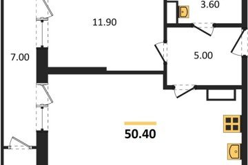 Фото №1: 1-комнатная квартира 50 м² - Краснодар, мкр. жилой комплекс Рекорд, ул. Новороссийская, 102И