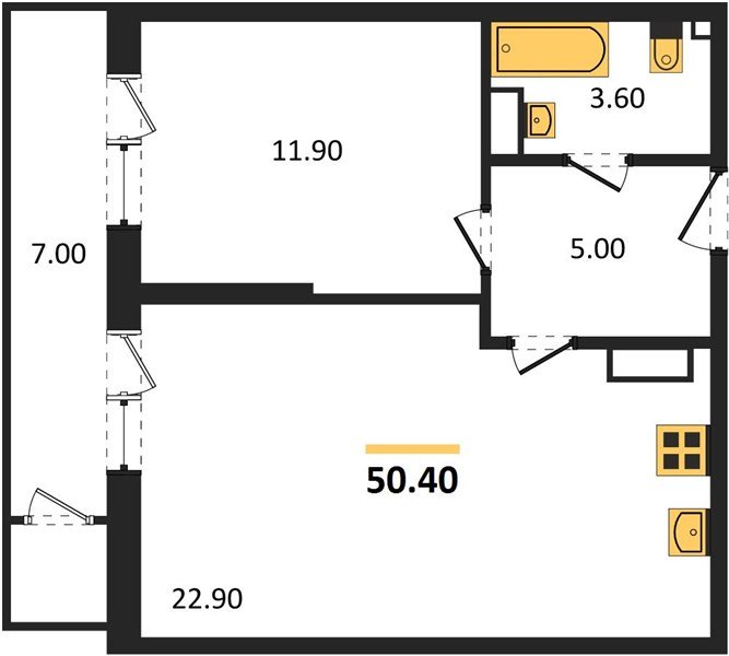 Фото №1: 1-комнатная квартира 50 м² - Краснодар, ЖК Рекорд, Карасунский внутригородской округ, Центральный внутригородской округ, Черёмушки, мкр. жилой комплекс Рекорд, ул. Новороссийская, 102И