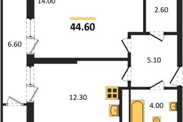 Фото №1: 1-комнатная квартира 44 м² - Краснодар, мкр. жилой комплекс Рекорд, ул. Новороссийская, 102И