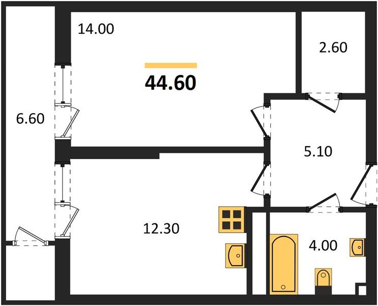 Фото №1: 1-комнатная квартира 44 м² - Краснодар, ЖК Рекорд, Карасунский внутригородской округ, Центральный внутригородской округ, Черёмушки, мкр. жилой комплекс Рекорд, ул. Новороссийская, 102И
