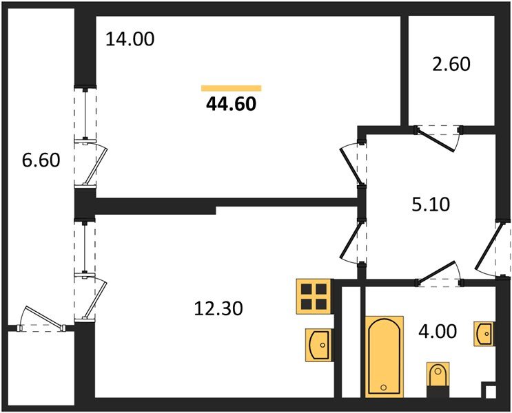 Фото №1: 1-комнатная квартира 44 м² - Краснодар, ЖК Рекорд, Карасунский внутригородской округ, Центральный внутригородской округ, Черёмушки, мкр. жилой комплекс Рекорд, ул. Новороссийская, 102И