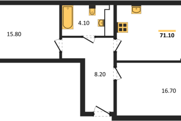 Фото №1: 2-комнатная квартира 71 м² - Краснодар, мкр. жилой комплекс Рекорд, ул. Новороссийская, 102И