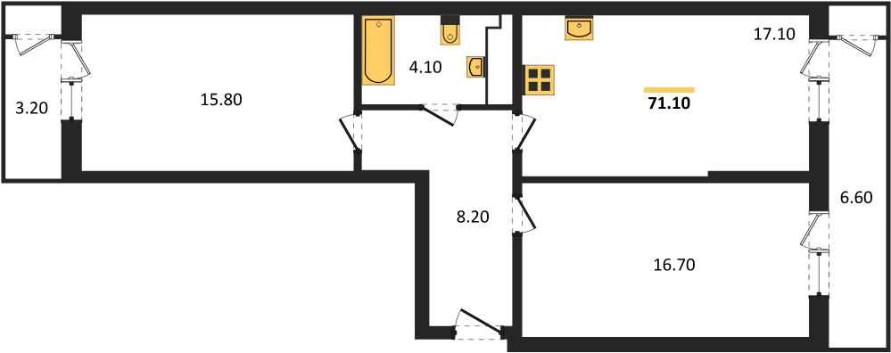 Фото №1: 2-комнатная квартира 71 м² - Краснодар, ЖК Рекорд, Карасунский внутригородской округ, Центральный внутригородской округ, Черёмушки, мкр. жилой комплекс Рекорд, ул. Новороссийская, 102И