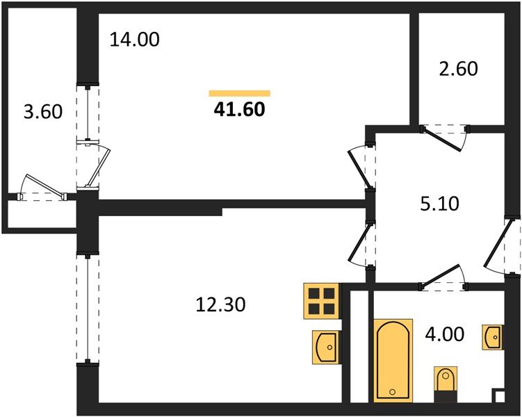 Фото №1: 1-комнатная квартира 41 м² - Краснодар, ЖК Рекорд, Карасунский внутригородской округ, Центральный внутригородской округ, Черёмушки, мкр. жилой комплекс Рекорд, ул. Новороссийская, 102И