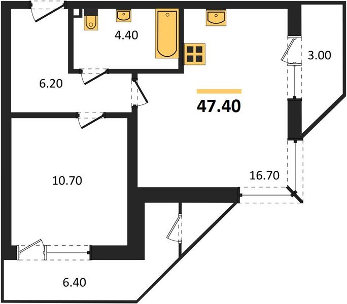 Фото №1: 1-комнатная квартира 47 м² - Краснодар, ЖК Рекорд, Карасунский внутригородской округ, Центральный внутригородской округ, Черёмушки, мкр. жилой комплекс Рекорд, ул. Новороссийская, 102И