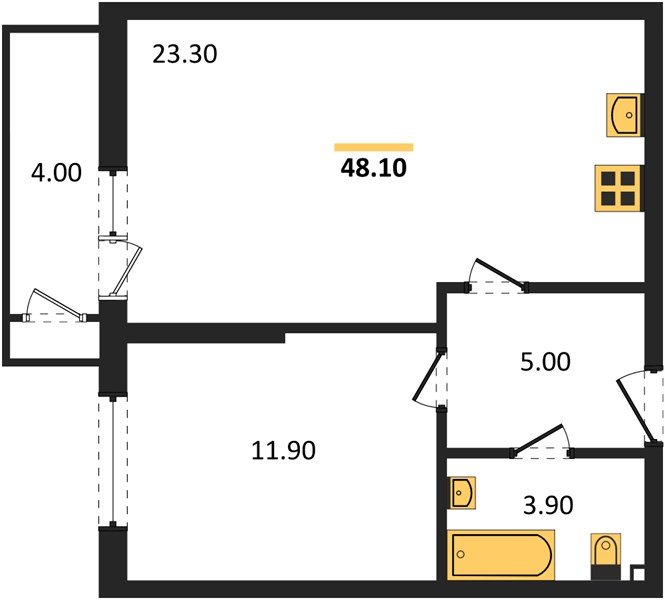 Фото №1: 1-комнатная квартира 48 м² - Краснодар, ЖК Рекорд, Карасунский внутригородской округ, Центральный внутригородской округ, Черёмушки, мкр. жилой комплекс Рекорд, ул. Новороссийская, 102И