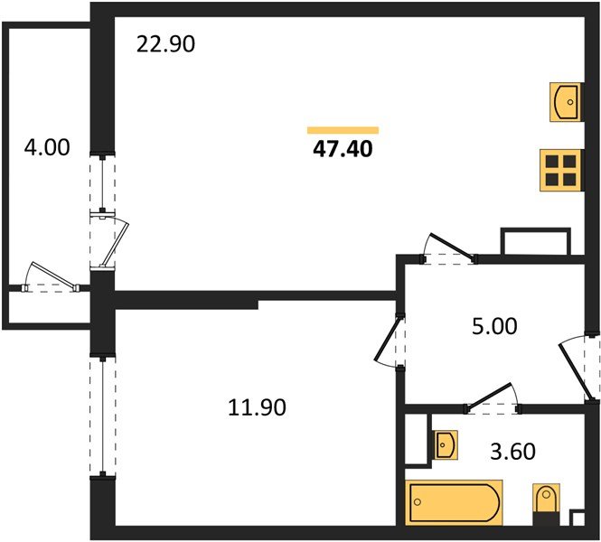 Фото №1: 1-комнатная квартира 47 м² - Краснодар, ЖК Рекорд, Карасунский внутригородской округ, Центральный внутригородской округ, Черёмушки, мкр. жилой комплекс Рекорд, ул. Новороссийская, 102И