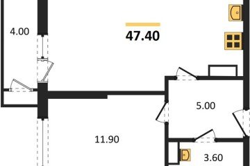 Фото №1: 1-комнатная квартира 47 м² - Краснодар, мкр. жилой комплекс Рекорд, ул. Новороссийская, 102И