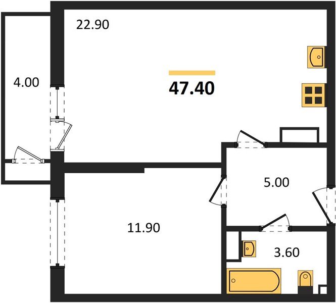 Фото №1: 1-комнатная квартира 47 м² - Краснодар, ЖК Рекорд, Карасунский внутригородской округ, Центральный внутригородской округ, Черёмушки, мкр. жилой комплекс Рекорд, ул. Новороссийская, 102И