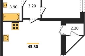 Фото №1: 1-комнатная квартира 43 м² - Краснодар, мкр. жилой комплекс Рекорд, ул. Новороссийская, 102И