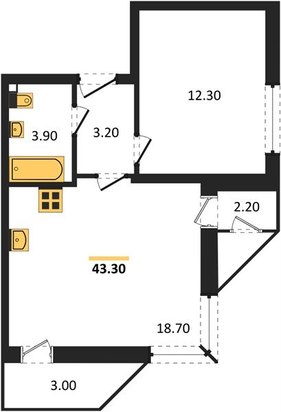 Фото №1: 1-комнатная квартира 43 м² - Краснодар, ЖК Рекорд, Карасунский внутригородской округ, Центральный внутригородской округ, Черёмушки, мкр. жилой комплекс Рекорд, ул. Новороссийская, 102И