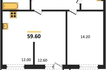 Фото №1: 1-комнатная квартира 59 м² - Краснодар, мкр. жилой комплекс Рекорд, ул. Новороссийская, 102И