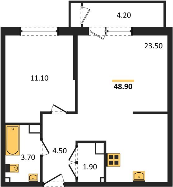 Фото №1: 1-комнатная квартира 48 м² - Краснодар, ЖК Рекорд, Карасунский внутригородской округ, Центральный внутригородской округ, Черёмушки, мкр. жилой комплекс Рекорд, ул. Новороссийская, 102И