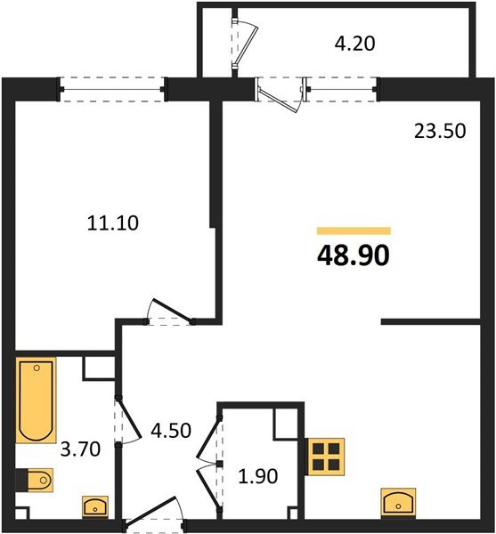 Фото №1: 1-комнатная квартира 48 м² - Краснодар, ЖК Рекорд, Карасунский внутригородской округ, Центральный внутригородской округ, Черёмушки, мкр. жилой комплекс Рекорд, ул. Новороссийская, 102И