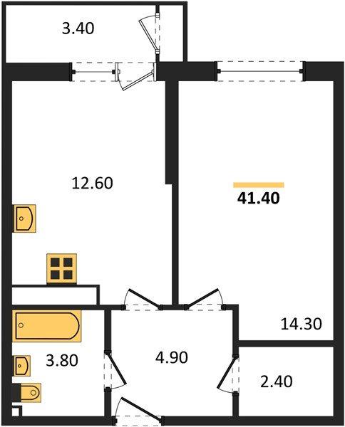 Фото №1: 1-комнатная квартира 41 м² - Краснодар, ЖК Рекорд, Карасунский внутригородской округ, Центральный внутригородской округ, Черёмушки, мкр. жилой комплекс Рекорд, ул. Новороссийская, 102И