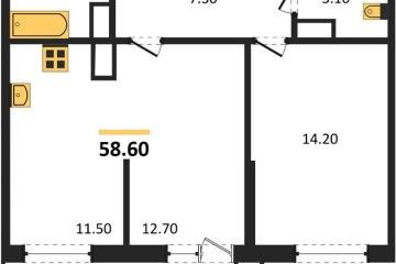 Фото №1: 1-комнатная квартира 58 м² - Краснодар, мкр. жилой комплекс Рекорд, ул. Новороссийская, 102И