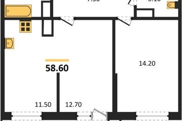 Фото №1: 1-комнатная квартира 58 м² - Краснодар, мкр. жилой комплекс Рекорд, ул. Новороссийская, 102И