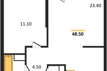 Фото №1: 1-комнатная квартира 48 м² - Краснодар, мкр. жилой комплекс Рекорд, ул. Новороссийская, 102И