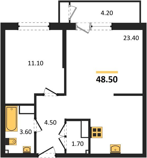Фото №1: 1-комнатная квартира 48 м² - Краснодар, ЖК Рекорд, Карасунский внутригородской округ, Центральный внутригородской округ, Черёмушки, мкр. жилой комплекс Рекорд, ул. Новороссийская, 102И