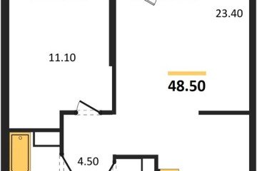 Фото №1: 1-комнатная квартира 48 м² - Краснодар, мкр. жилой комплекс Рекорд, ул. Новороссийская, 102И