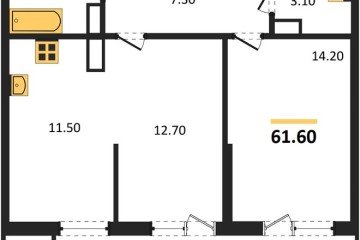 Фото №1: 1-комнатная квартира 61 м² - Краснодар, мкр. жилой комплекс Рекорд, ул. Новороссийская, 102И