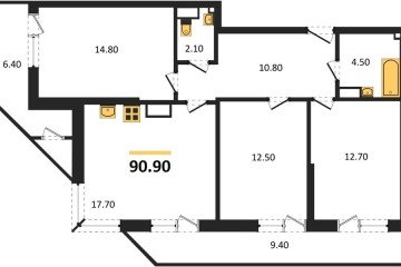 Фото №1: 3-комнатная квартира 90 м² - Краснодар, мкр. жилой комплекс Рекорд, ул. Новороссийская, 102И