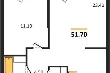 Фото №1: 1-комнатная квартира 51 м² - Краснодар, мкр. жилой комплекс Рекорд, ул. Новороссийская, 102И